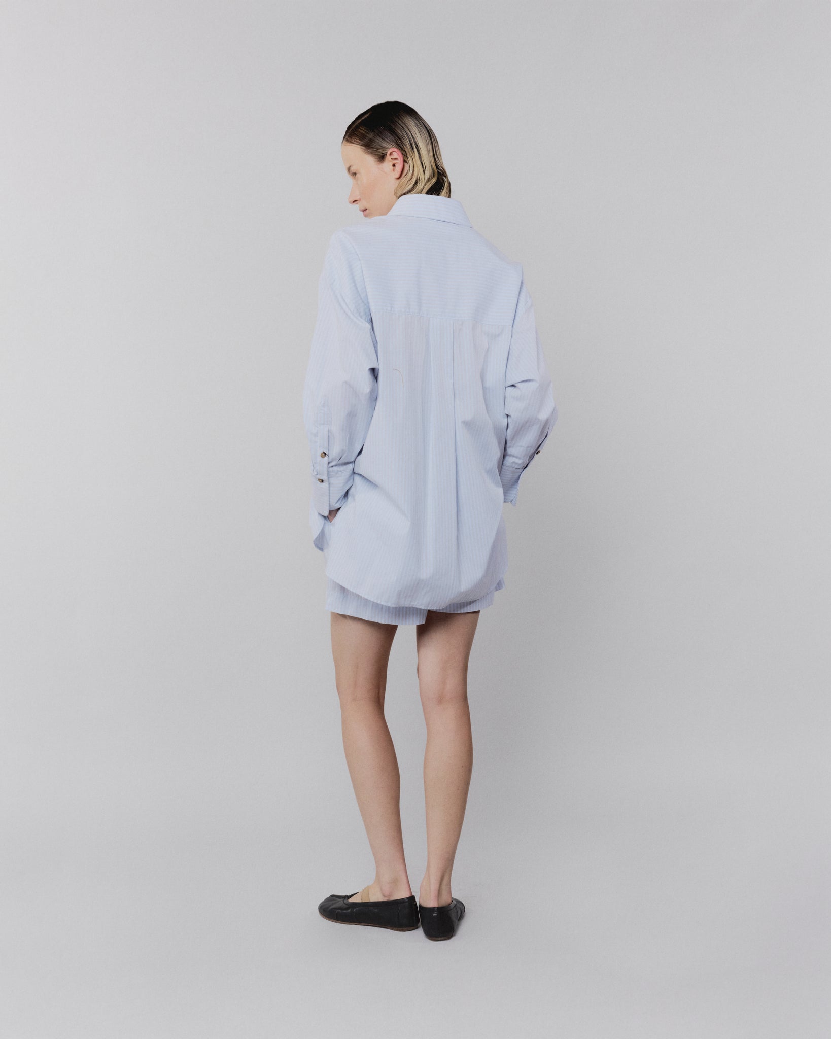 0018 CLASSIC BOXER CELESTE CON LINEAS