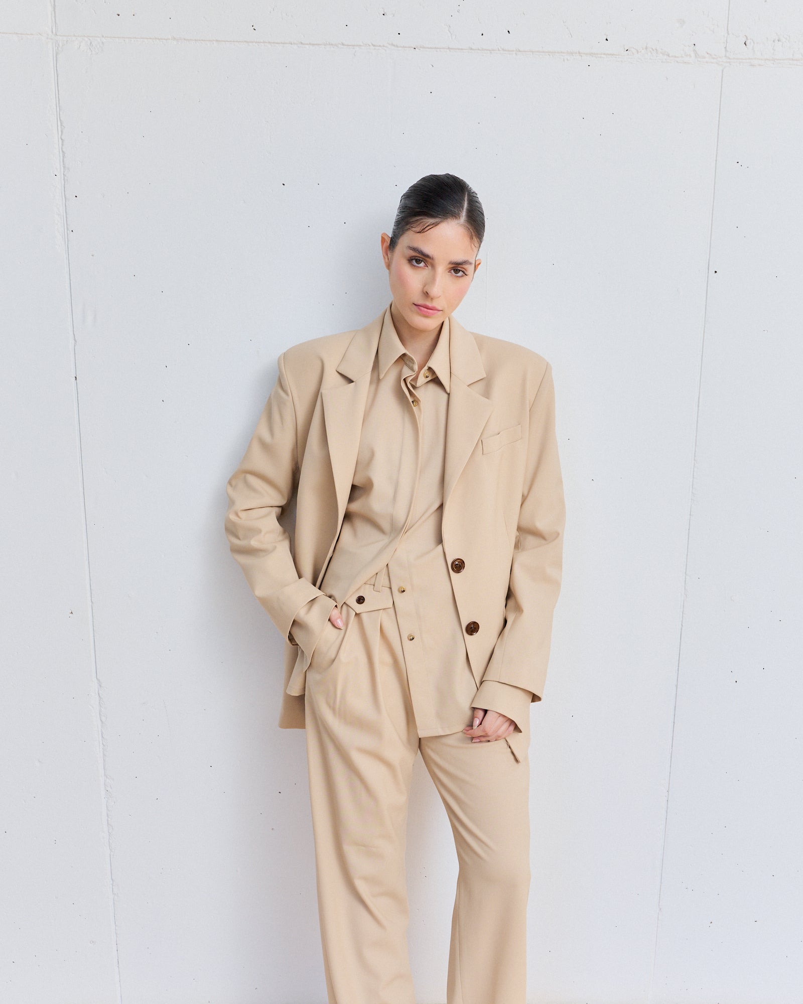 0030 BLAZER CINTURA BEIGE